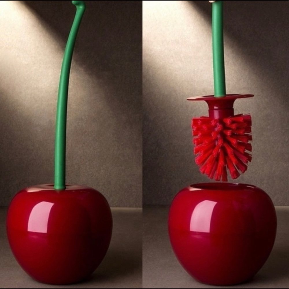 🌺Lovely Cherry 🍒 Shape Lavatory Toilet Brush 🌺